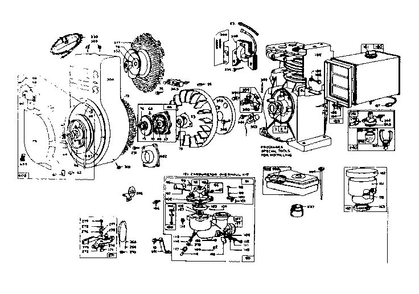 Flywheel Assembly Diagram and Parts List for 145400-145454 0110 - 0148 Briggs and Stratton Engine